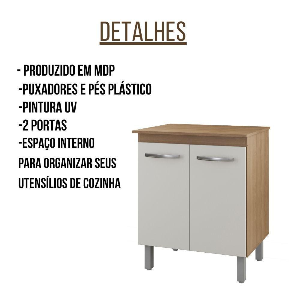 Balcão Multiuso Para Cozinha Serena 2 Portas Cor:savana Off White - 5