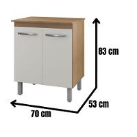 Balcão Multiuso Para Cozinha Serena 2 Portas Cor:savana Off White