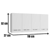 Armário Aéreo Mara 118 Cm 4 Portas Cor:branco - 5