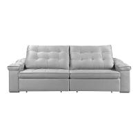 Sofá Retrátil Reclinável Houston 3m csr Studio Veludo Prata - 1