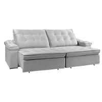 Sofá Retrátil Reclinável Houston 3m csr Studio Veludo Prata - 6