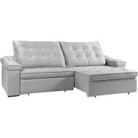 Sofá Retrátil Reclinável Houston 3m csr Studio Veludo Prata - 7