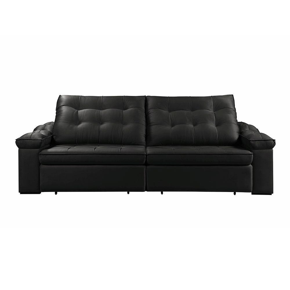 Sofá Retrátil Reclinável Houston 3m csr Studio Veludo Preto - 1