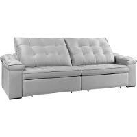 Sofá Retrátil Reclinável Houston 2,4m csr Studio Veludo Prata - 7