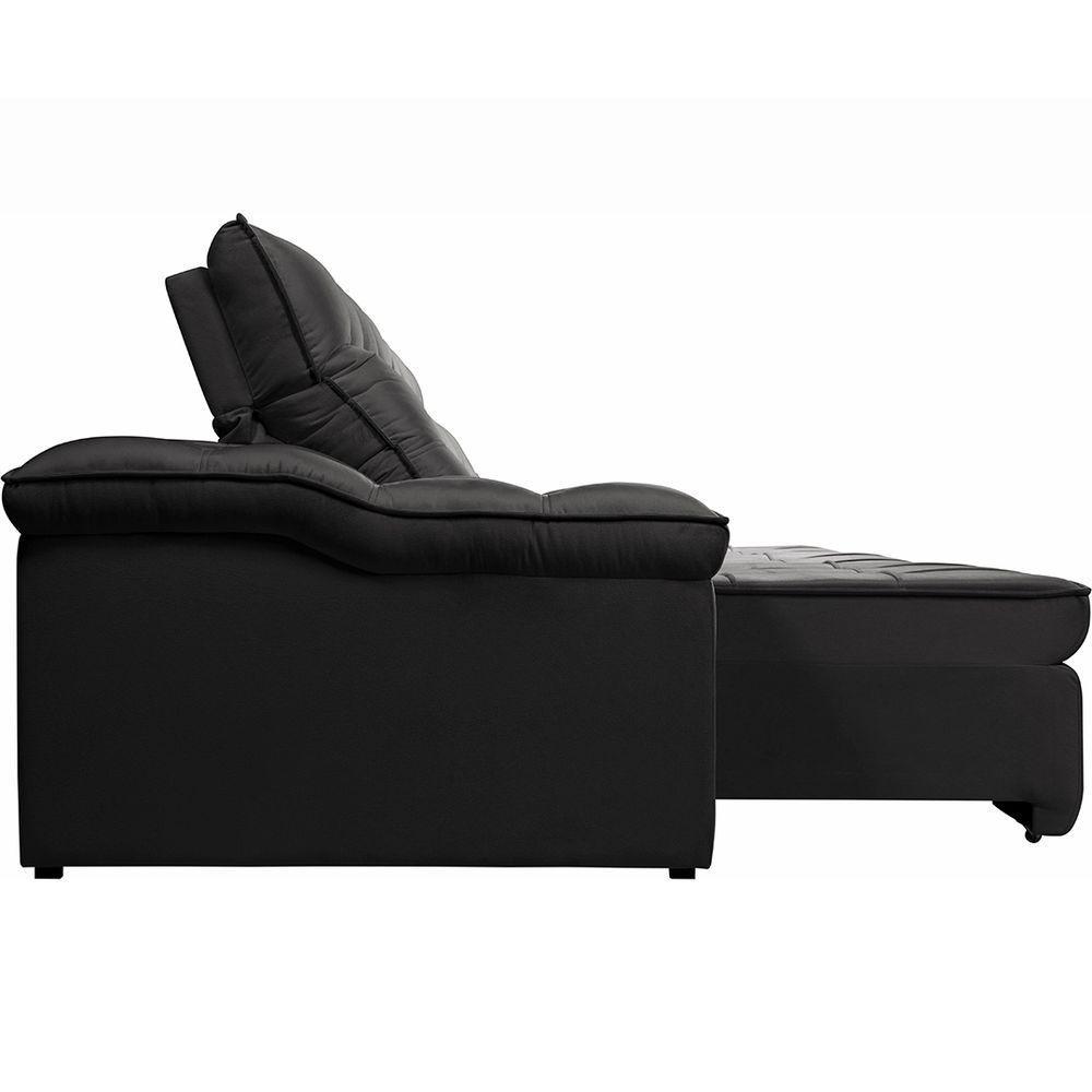 Sofá Retrátil Reclinável Houston 2,4m csr Studio Veludo Preto - 4