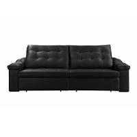 Sofá Retrátil Reclinável Houston 2,4m csr Studio Veludo Preto - 1