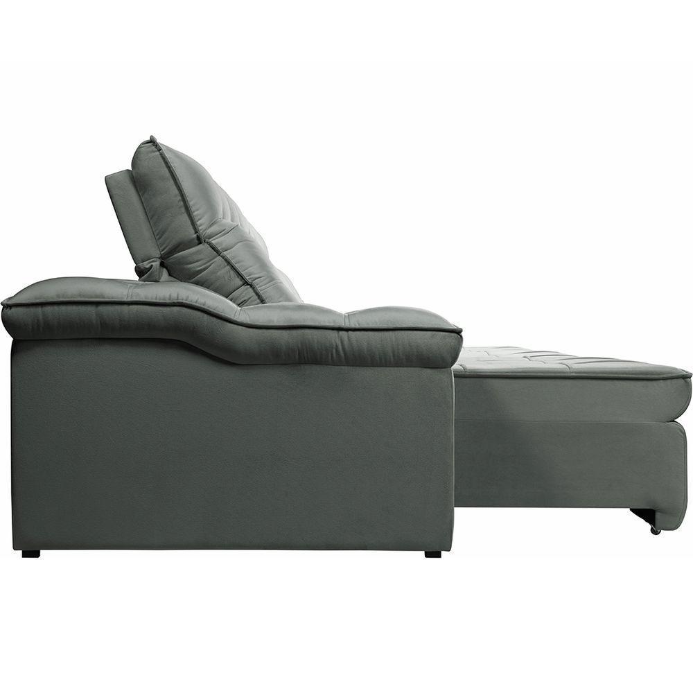 Sofá Retrátil Reclinável Houston 2,4m csr Studio Veludo Grafite - 6