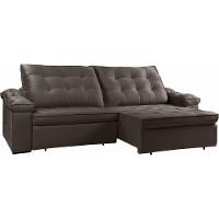 Sofá Retrátil Reclinável Houston 2,4m csr Studio Veludo Marrom - 8