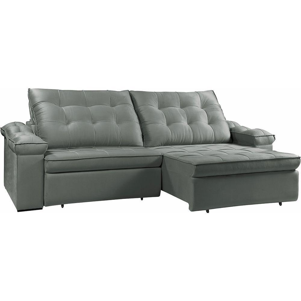 Sofá Retrátil Reclinável Houston 2,6m csr Studio Veludo Grafite - 10