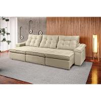 Sofá Retrátil Reclinável Houston 2,6m csr Studio Veludo Perola - 3