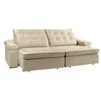 Sofá Retrátil Reclinável Houston 2,6m csr Studio Veludo Perola - 8