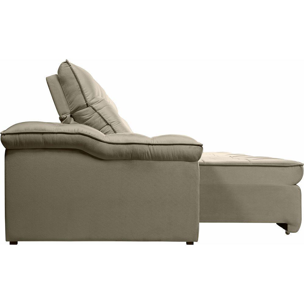 Sofá Retrátil Reclinável Houston 2,6m csr Studio Veludo Kaki - 4