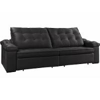 Sofá Retrátil Reclinável Houston 2,6m csr Studio Veludo Preto - 8
