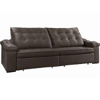 Sofá Retrátil Reclinável Houston 2,6m csr Studio Veludo Marrom - 7