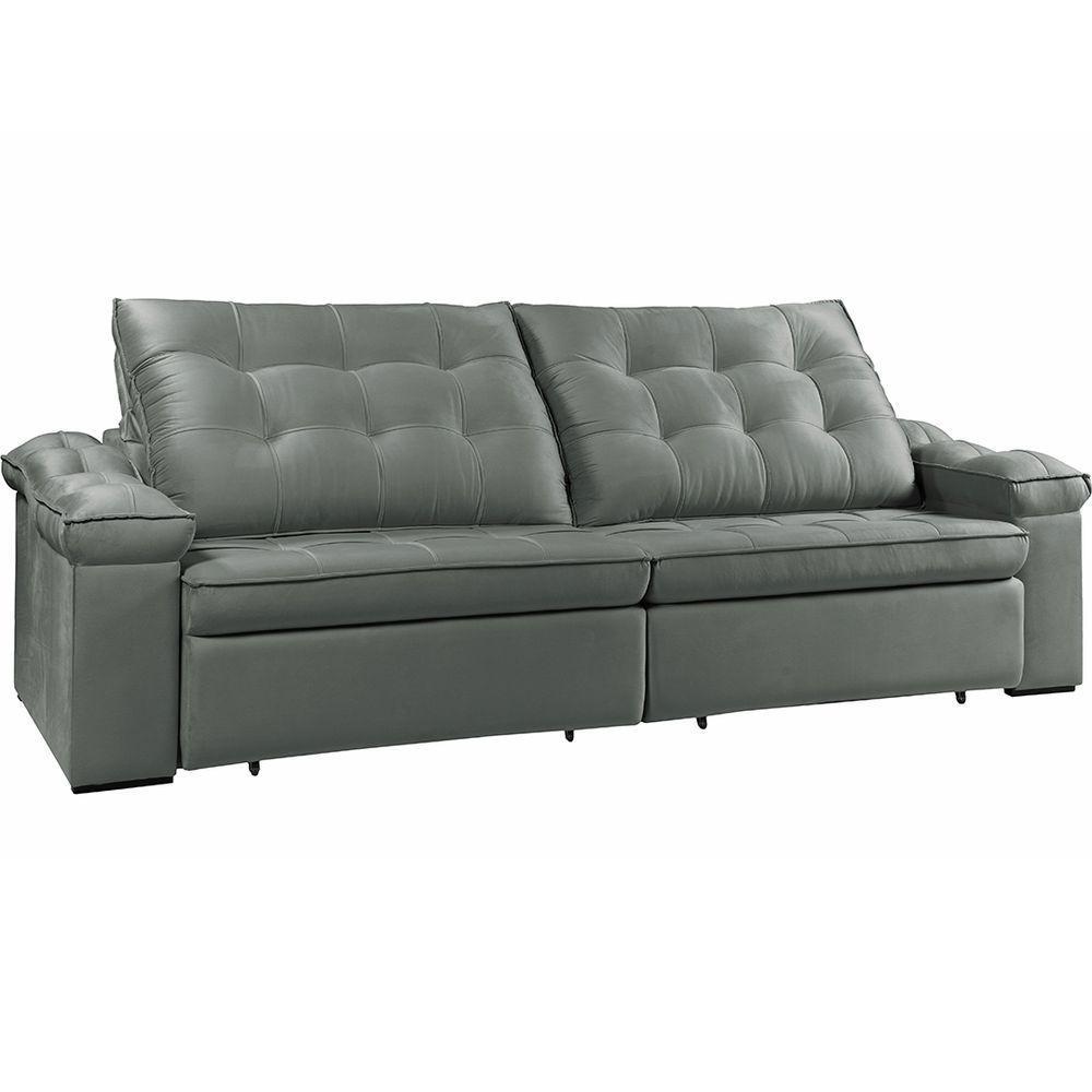 Sofá Retrátil Reclinável Houston 2,8m csr Studio Veludo Grafite - 7