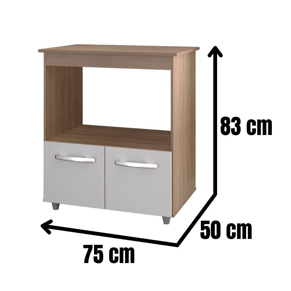 Balcão Multiuso Para Cozinha Angela 2 Portas Cor:savana Off White - 5