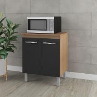 Balcão Multiuso Para Cozinha Serena 2 Portas Cor:savana Preto - 2