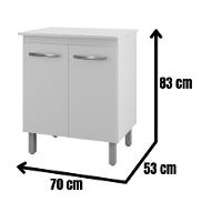 Balcão Multiuso Para Cozinha Serena 2 Portas Cor:branco