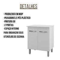 Balcão Multiuso Para Cozinha Serena 2 Portas Cor:branco - 5
