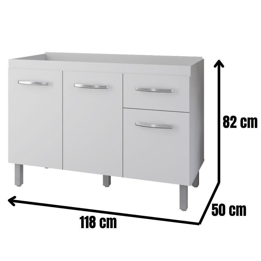 Balcão Para Pia Anita 120 Cm Moblis Cor:branco - 4