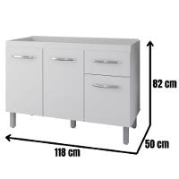 Balcão Para Pia Anita 120 Cm Moblis Cor:branco