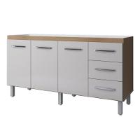 Balcão Para Pia Emily 160 Cm Moblis Cor:savana Off White - 1