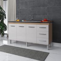 Balcão Para Pia Emily 160 Cm Moblis Cor:savana Off White - 2