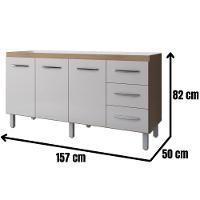 Balcão Para Pia Emily 160 Cm Moblis Cor:savana Off White