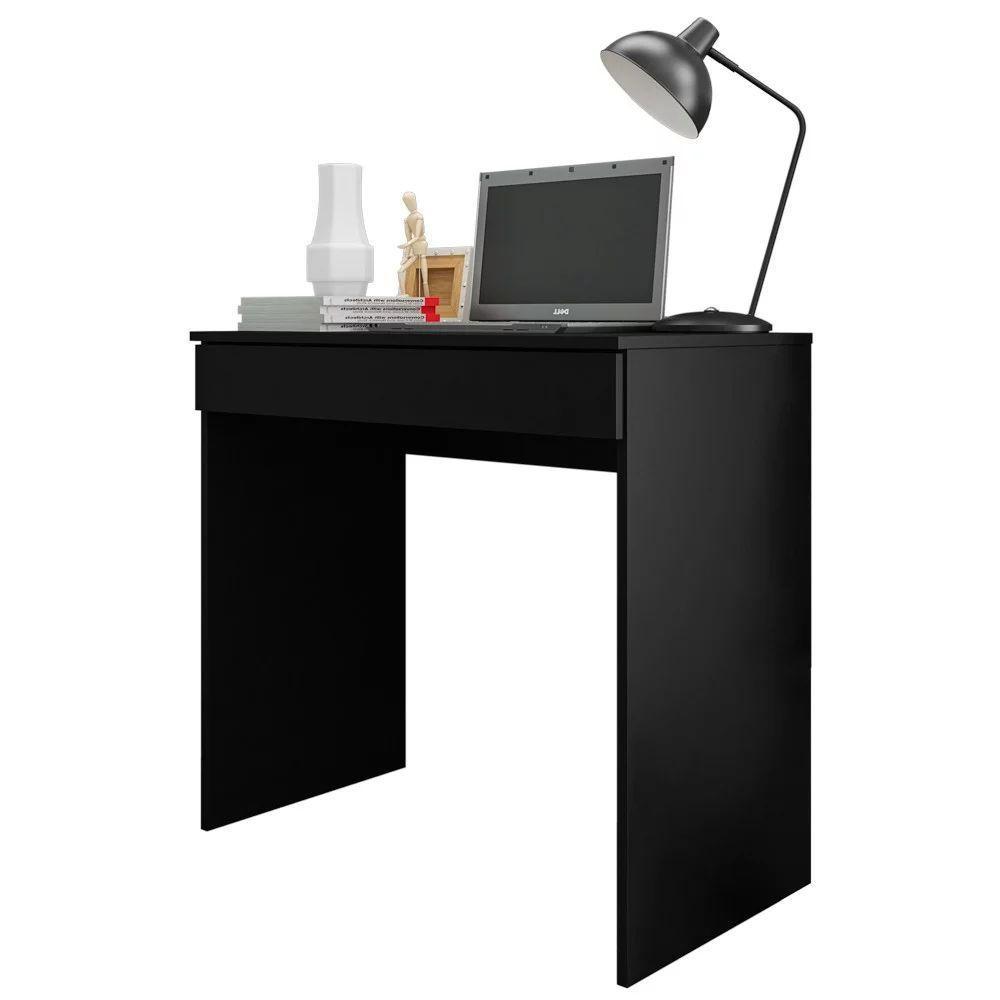 Mesa Para Computador Escrivaninha 1 Gaveta Manuela Preto - 3