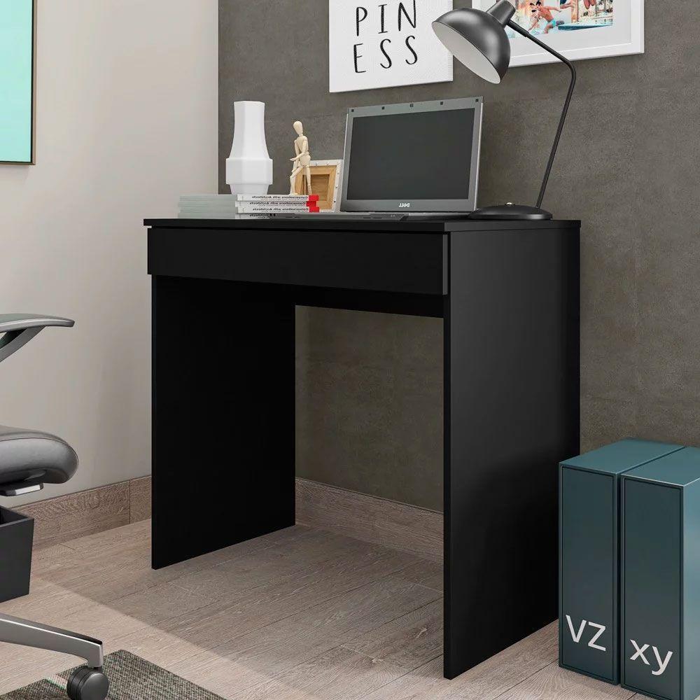 Mesa Para Computador Escrivaninha 1 Gaveta Manuela Preto - 5