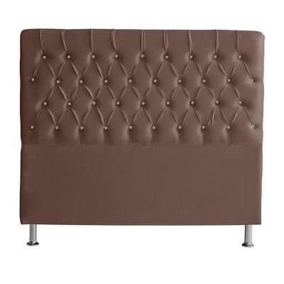 Cabeceira De Cama Box Paris King 195 Cm Botão Strass Suede Rosê Eli Móveis