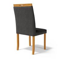 Kit Com 2 Cadeiras Ana Madeira Maciça Estofadas Para Mesa De Jantar Courino Preto 503