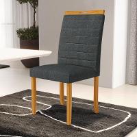 Kit Com 4 Cadeiras Sara Madeira Maciça Estofadas Para Mesa De Jantar Linho Chumbo 406 - 3