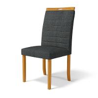 Kit Com 4 Cadeiras Sara Madeira Maciça Estofadas Para Mesa De Jantar Linho Chumbo 406 - 7