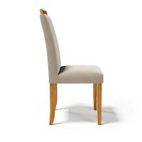 Kit Com 4 Cadeiras Maiara Madeira Maciça Estofadas Para Mesa De Jantar Veludo Bege 102 - 5