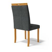 Kit Com 4 Cadeiras Maiara Madeira Maciça Estofadas Para Mesa De Jantar Linho Chumbo 406 - 3