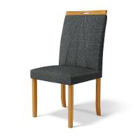 Kit Com 4 Cadeiras Maiara Madeira Maciça Estofadas Para Mesa De Jantar Linho Chumbo 406