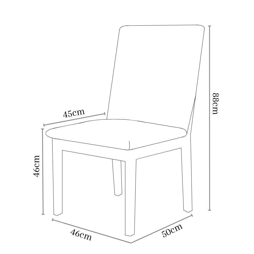 Kit Com 2 Cadeiras Daniela Madeira Maciça Estofada Para Mesa De Jantar Courino Preto 503 - 5