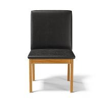 Kit Com 2 Cadeiras Daniela Madeira Maciça Estofada Para Mesa De Jantar Courino Preto 503 - 2