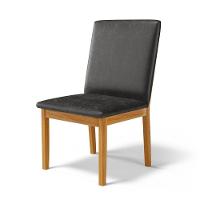 Kit Com 2 Cadeiras Daniela Madeira Maciça Estofada Para Mesa De Jantar Courino Preto 503 - 8