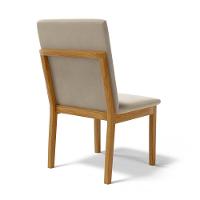 Kit Com 2 Cadeiras Daniela Madeira Maciça Estofada Para Mesa De Jantar Veludo Bege 102