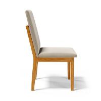 Kit Com 2 Cadeiras Daniela Madeira Maciça Estofada Para Mesa De Jantar Veludo Bege 102 - 5