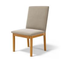 Kit Com 2 Cadeiras Daniela Madeira Maciça Estofada Para Mesa De Jantar Veludo Bege 102 - 6