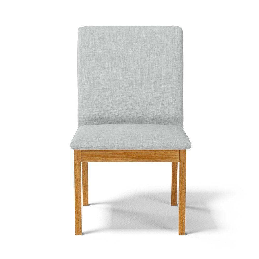 Kit Com 2 Cadeiras Daniela Madeira Maciça Estofada Para Mesa De Jantar Linho Cinza 407 - 4