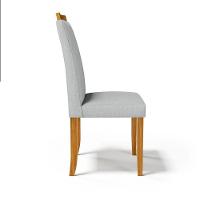 Kit Com 4 Cadeiras Aurora Madeira Maciça Estofadas Para Mesa De Jantar Linho Cinza 407 - 6