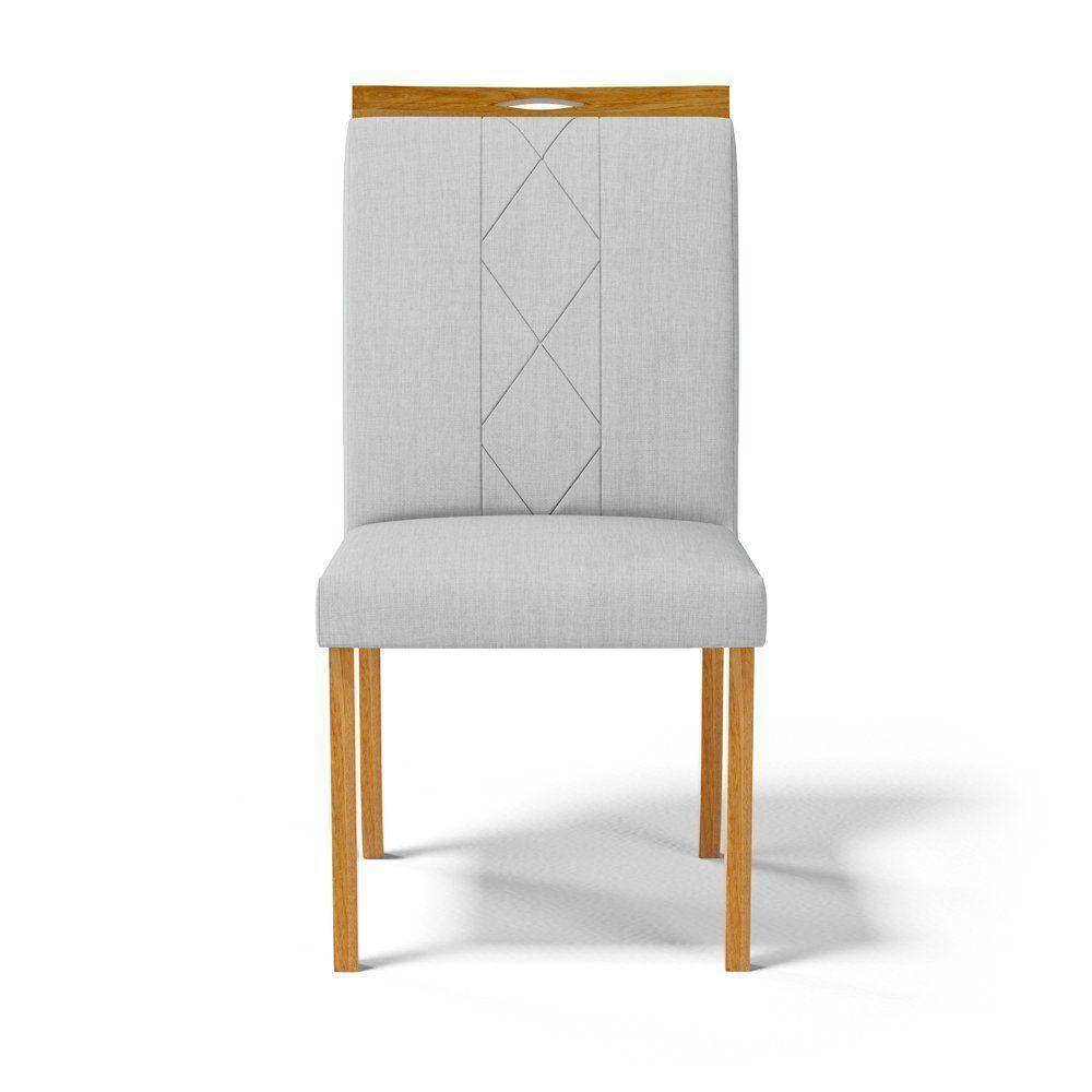 Kit Com 4 Cadeiras Ana Madeira Maciça Estofadas Para Mesa De Jantar Linho Cinza 407 - 3