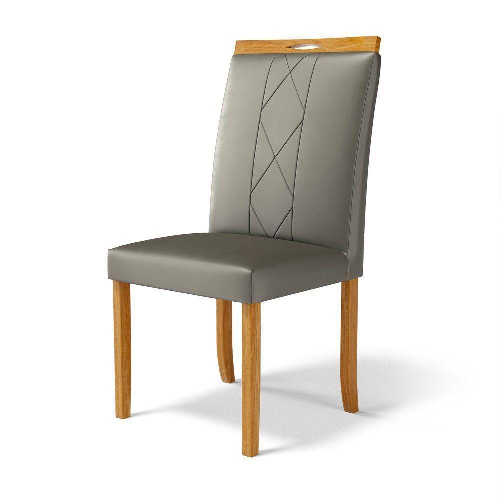 Kit Com 2 Cadeiras Ana Madeira Maciça Estofadas Para Mesa De Jantar Veludo Chumbo 109 - 2