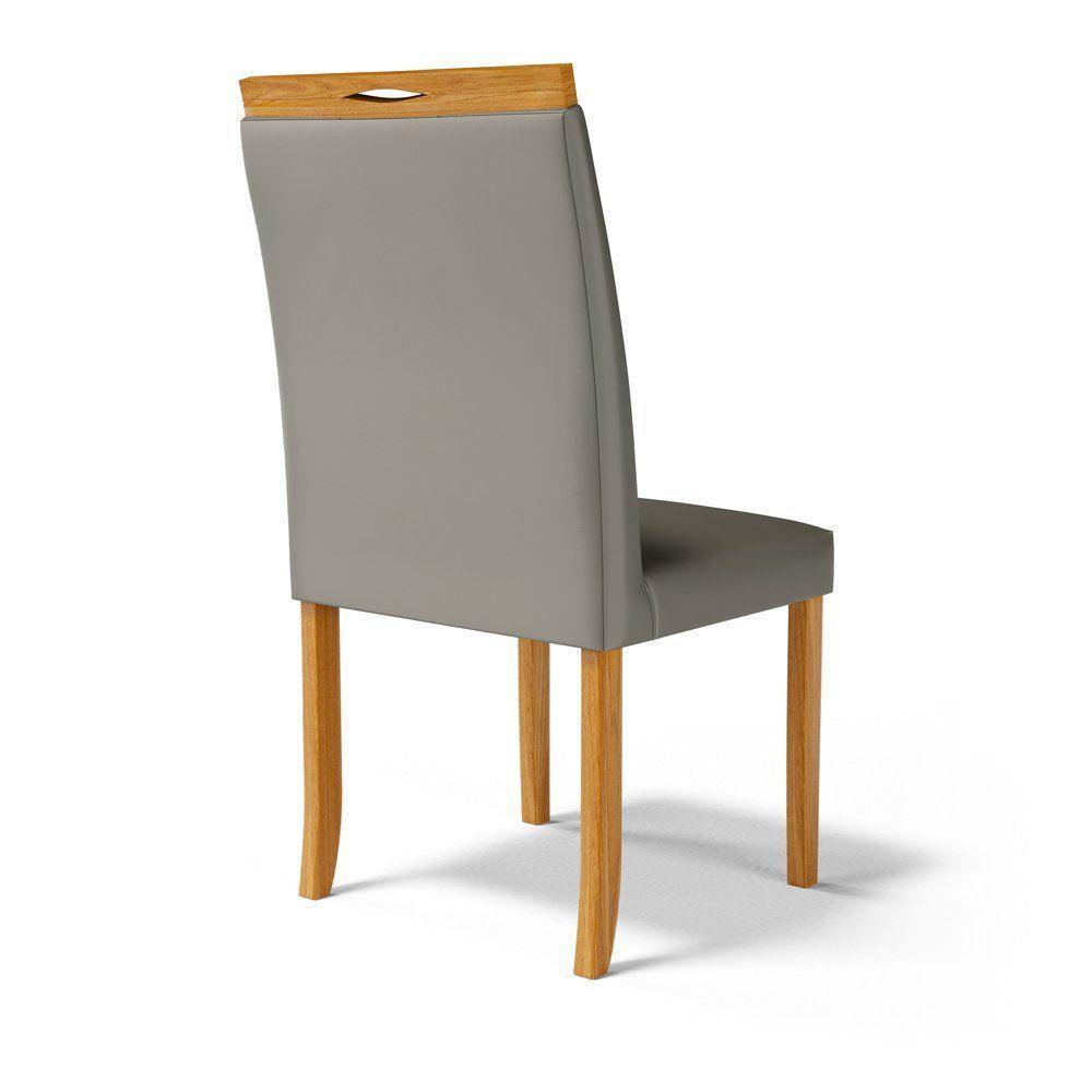 Kit Com 2 Cadeiras Ana Madeira Maciça Estofadas Para Mesa De Jantar Veludo Chumbo 109 - 3
