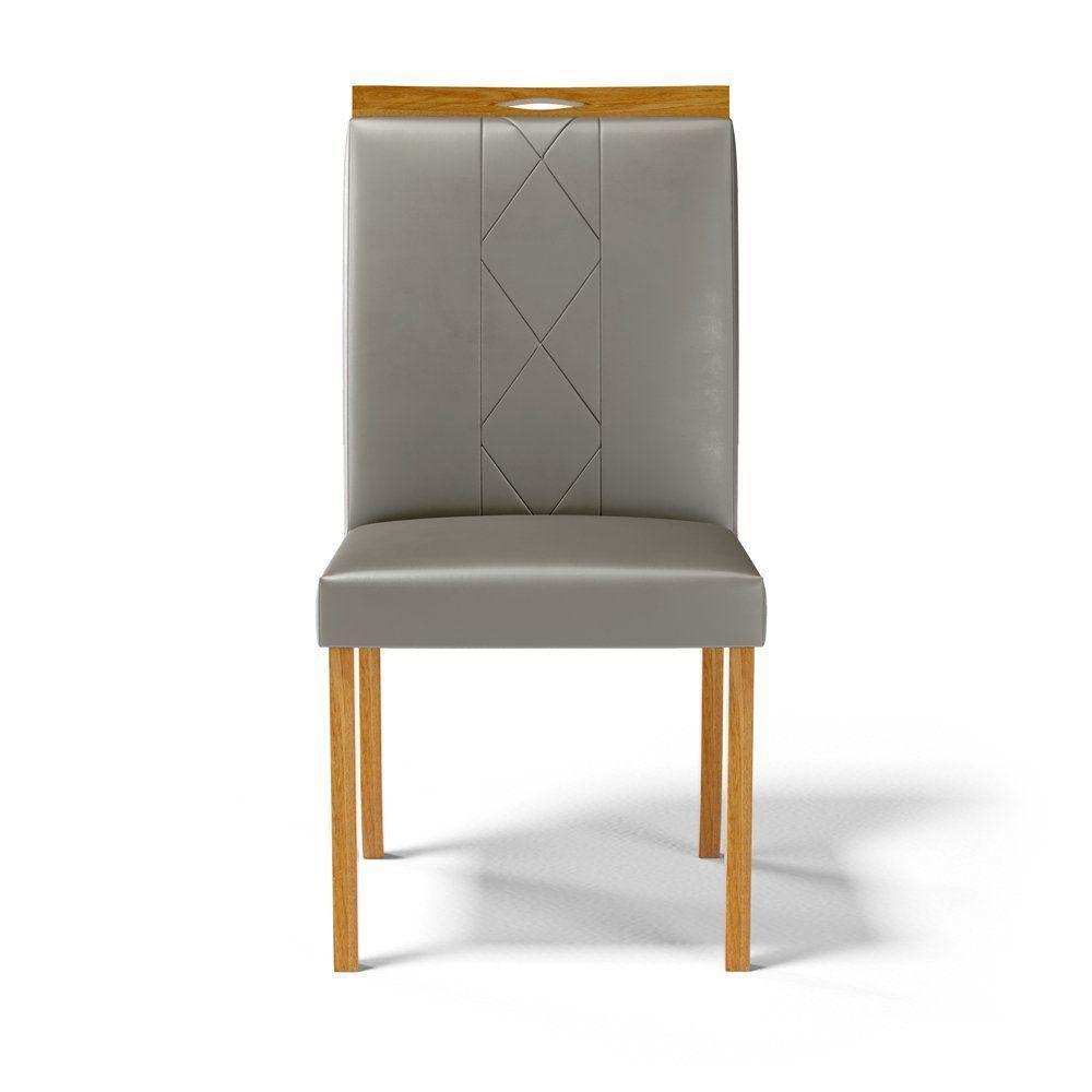 Kit Com 2 Cadeiras Ana Madeira Maciça Estofadas Para Mesa De Jantar Veludo Chumbo 109 - 4