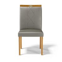 Kit Com 2 Cadeiras Ana Madeira Maciça Estofadas Para Mesa De Jantar Veludo Chumbo 109